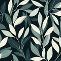 Midnight Foliage Mural Wallpaper — Modern Botanical Design Mural Wallpaper - room preview 02