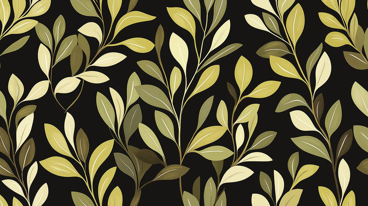 Olive Leaf Botanical Mural Wallpaper — Modern Organic Design Mural Wallpaper - room preview 02