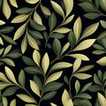 Olive Leaf Silhouette Mural Wallpaper — Dark Botanical Design Mural Wallpaper - room preview 02