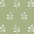 Minimalist Sage Leaf Mural Wallpaper — Calm Botanical Pattern Mural Wallpaper - room preview 02