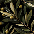 Olive Branch Mural Wallpaper —Sophisticated Botanical Art Mural Wallpaper - room preview 02
