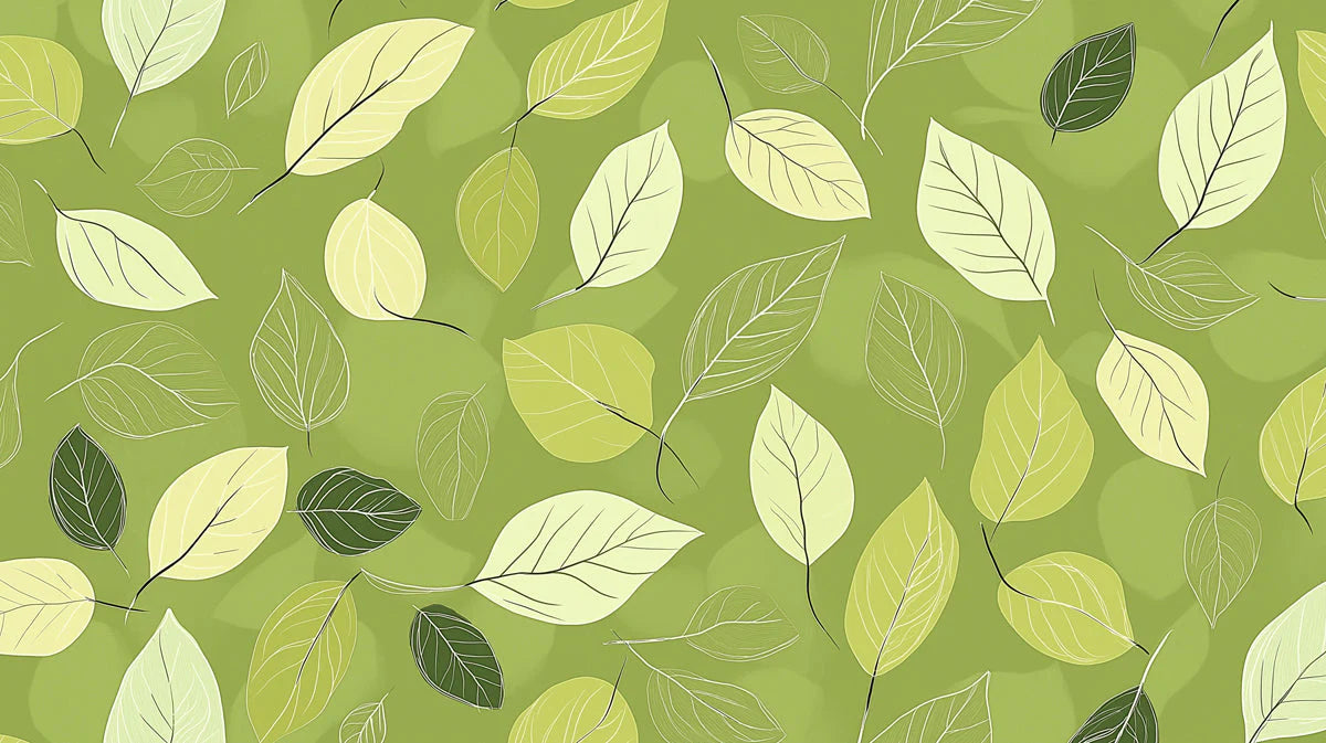 Abstract Leaf Pattern Mural Wallpaper — Modern Green Design Mural Wallpaper - room preview 02
