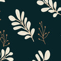 Cream Botanical Leaf Mural Wallpaper — Moody Forest Green Mural Wallpaper - room preview 02