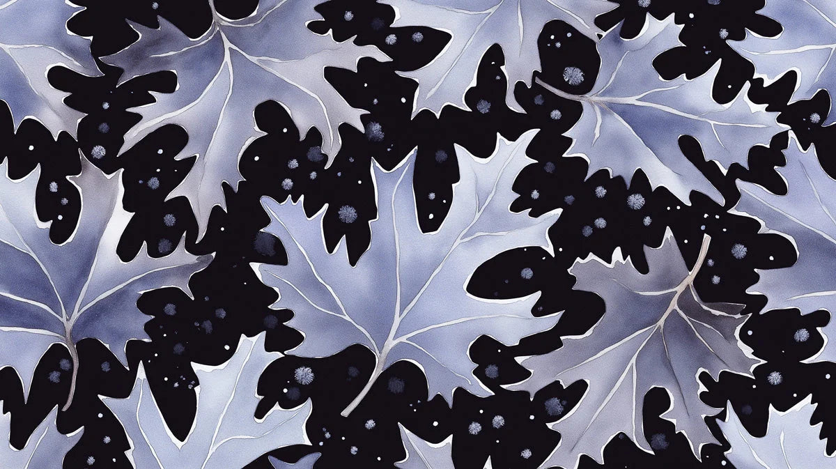 Midnight Leaf Mural Wallpaper — Modern Botanical Style Mural Wallpaper - room preview 02