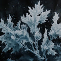 Midnight Thistle Mural Wallpaper — Botanical Dark Academia Mural Wallpaper - room preview 02