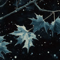 Midnight Leaf Mural Wallpaper — Moody Watercolor Botanical Mural Wallpaper - room preview 02