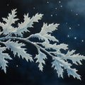 Midnight Frost Leaf Mural Wallpaper — Moody Botanical Art Mural Wallpaper - room preview 02