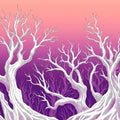 Bare Tree Twilight Gradient Mural Wallpaper — Artistic Modern Mural Wallpaper - room preview 02