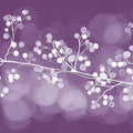Abstract Berry Branch Mural Wallpaper — Plum and White Minimalist Mural Wallpaper - room preview 02