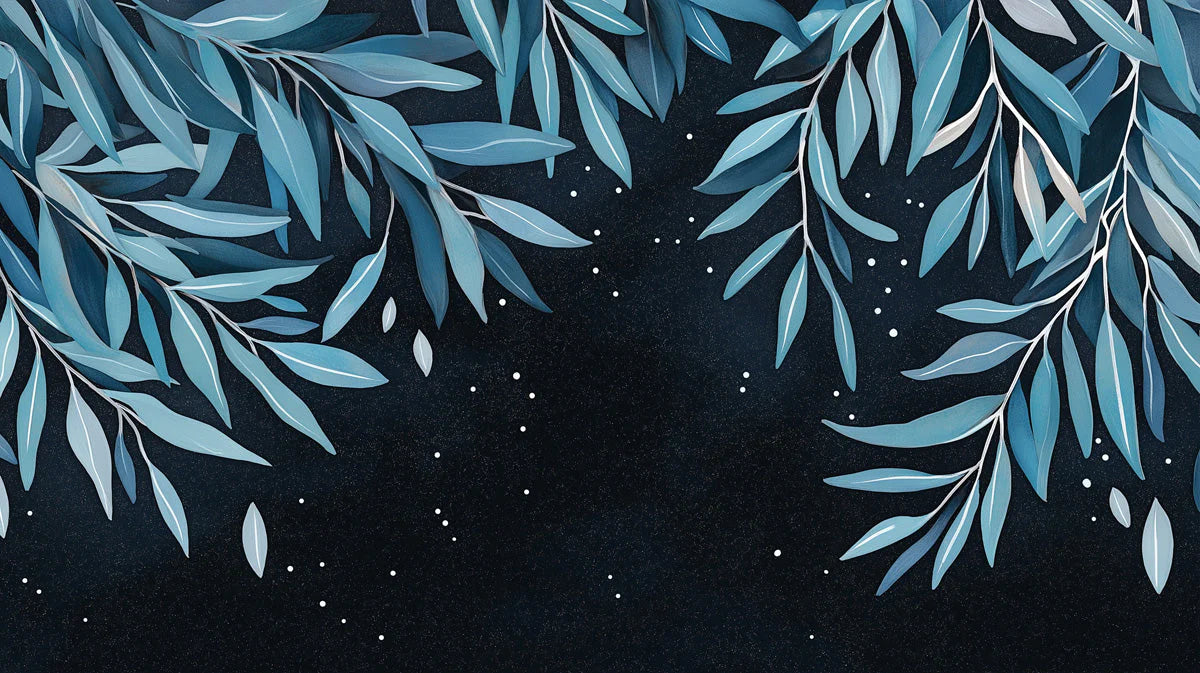 Midnight Willow Mural Wallpaper — Nature-Inspired Botanical Art Mural Wallpaper - room preview 02