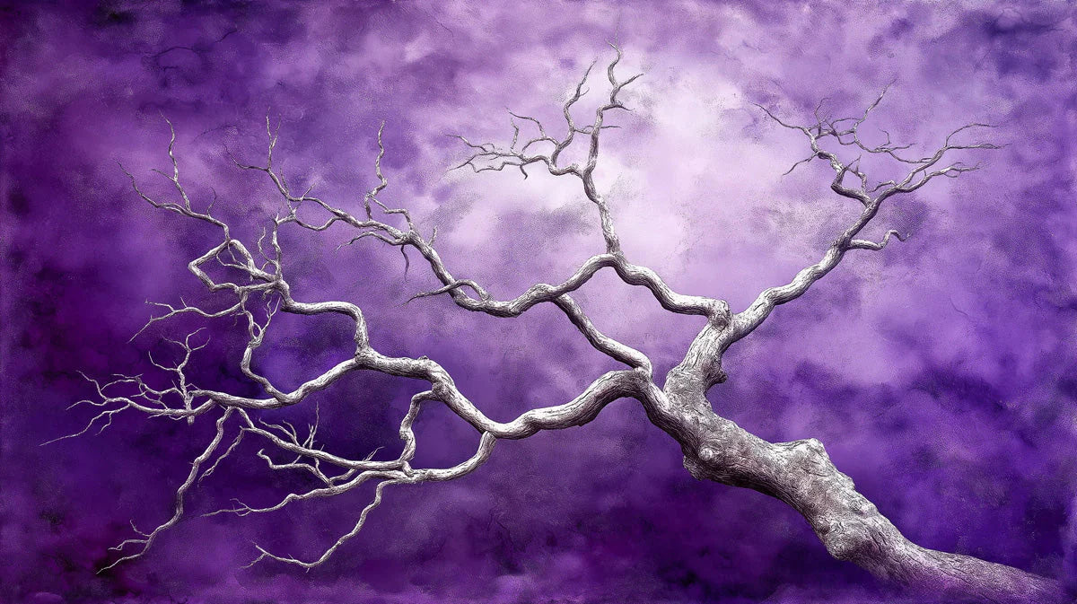 Gnarled Bare Tree Mural Wallpaper — Moody Abstract Design Mural Wallpaper - room preview 02