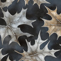 Metallic Maple Leaf Mural Wallpaper — Dark Botanical Design Mural Wallpaper - room preview 02