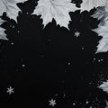 Winter Maple Leaf Mural Wallpaper — Monochrome Botanical Art Mural Wallpaper - room preview 02