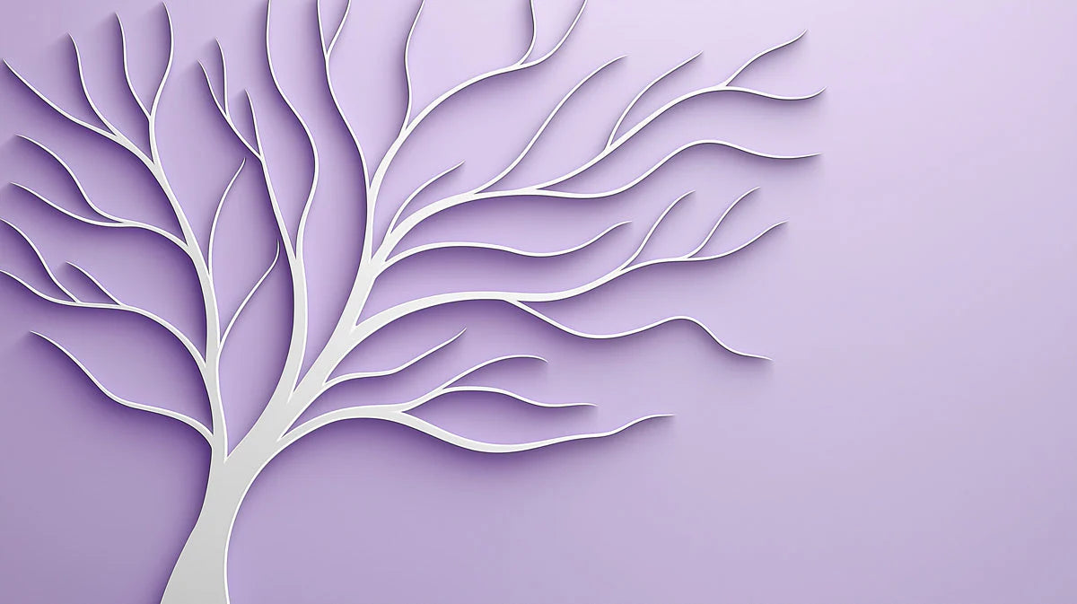 Minimalist Lavender Tree Silhouette Mural Wallpaper - room preview 02