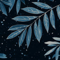 Celestial Leaf Mural Wallpaper — Moody Night Sky Nature Design Mural Wallpaper - room preview 02
