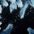 Icy Blue Feather Mural Wallpaper — Modern Botanical Statement Mural Wallpaper - room preview 02