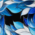Abstract Sapphire Petal Mural Wallpaper — Modern Fluid Art Mural Wallpaper - room preview 02