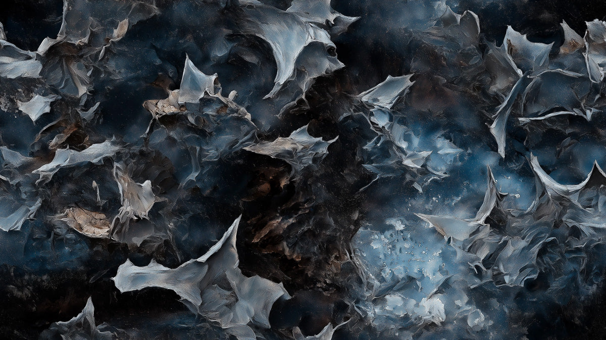 Midnight Abstract Oil Paint Mural Wallpaper — Artistic Texture Mural Wallpaper - room preview 02