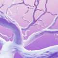 Twisted Branch Mural Wallpaper — Whimsical Lavender Forest Scene Mural Wallpaper - room preview 02