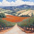 Mediterranean Orchard Landscape Mural Wallpaper — Artistic Countryside Mural Wallpaper - room preview 02
