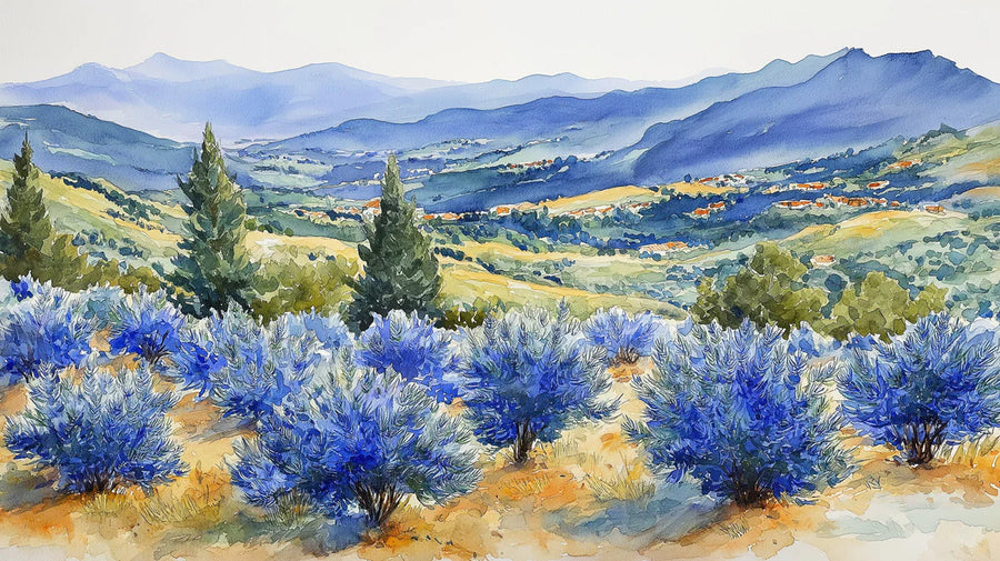 Watercolor Wallpaper Mural – Watercolour Wall Mural – Watercolor Tuscan Landscape — Artistic Horizon printable artwork