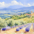 Tuscan Lavender Field Mural Wallpaper — Artistic Landscape Mural Wallpaper - room preview 02