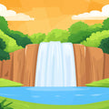 Animated Waterfall Nature Mural Wallpaper — Playful Jungle Landscape Mural Wallpaper - room preview 02