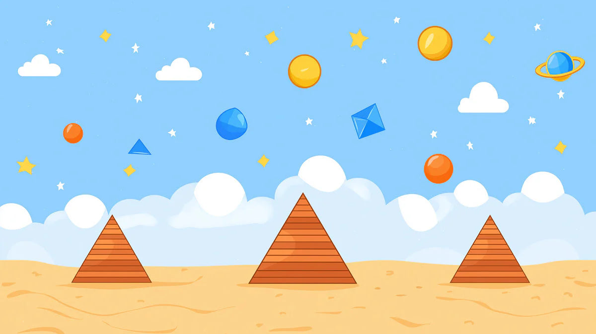 Cosmic Pyramid Adventure Mural Wallpaper — Playful Kids' Decor Mural Wallpaper - room preview 02
