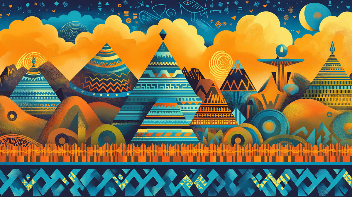 Abstract Geometric Pyramid Mural Wallpaper — Modern Artistic Decor Mural Wallpaper - room preview 02