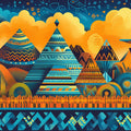 Abstract Geometric Pyramid Mural Wallpaper — Modern Artistic Decor Mural Wallpaper - room preview 02