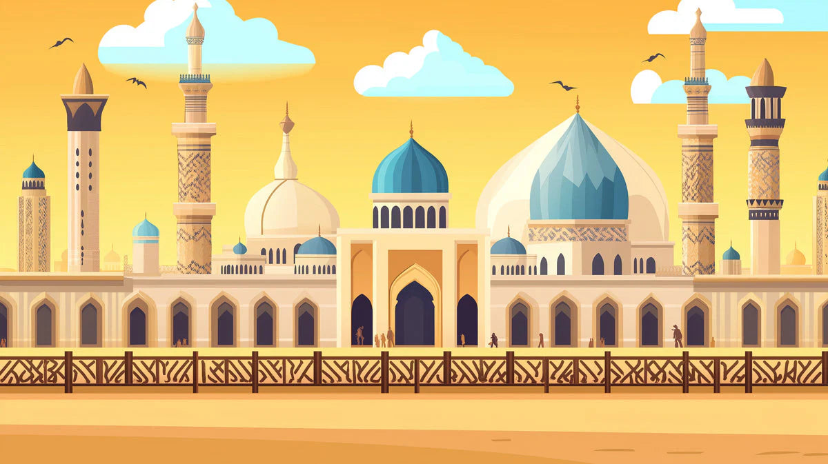 Middle Eastern Architectural Skyline Mural Wallpaper — Whimsical Mural Wallpaper - room preview 02