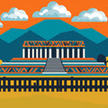 Ancient Temple Geo Mural Wallpaper — Vibrant Cultural Design Mural Wallpaper - room preview 02