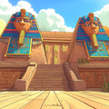 Ancient Egyptian Temple Mural Wallpaper — Educational Cartoon Style Mural Wallpaper - room preview 02