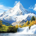 Snow-Capped Alpine Mountain Mural Wallpaper for Scenic Decor Mural Wallpaper - room preview 02