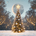 Christmas Tree Moonlit Mural Wallpaper for the hotel Festive Cozy Decoration Mural Wallpaper - room preview 02