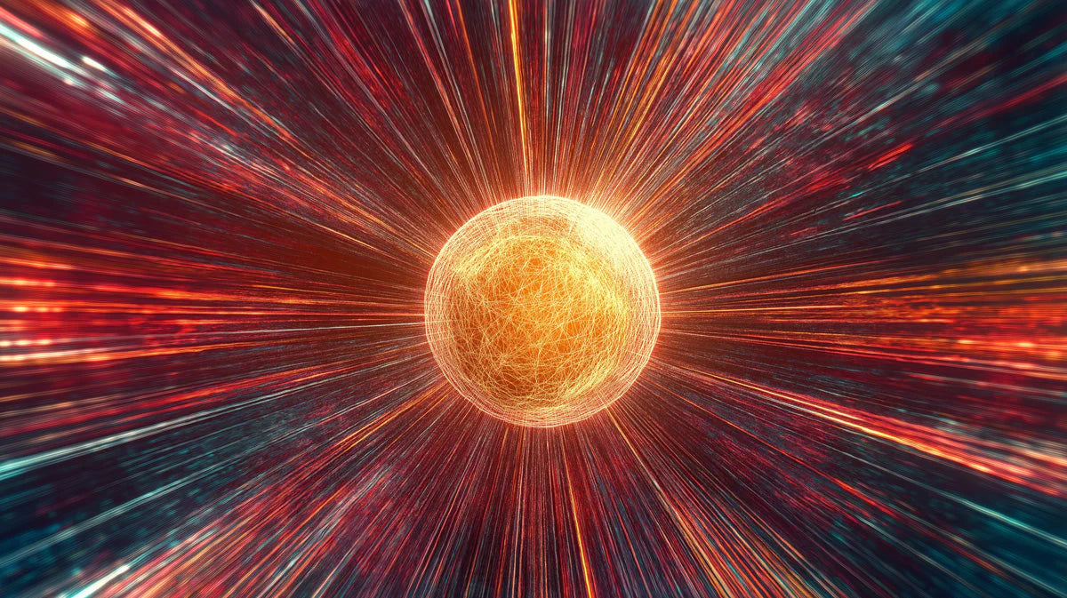 Cosmic Energy Sphere Mural Wallpaper — Abstract Futuristic Decor Mural Wallpaper - room preview 02