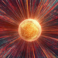 Cosmic Energy Sphere Mural Wallpaper — Abstract Futuristic Decor Mural Wallpaper - room preview 02