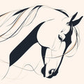 Minimalist Horse Silhouette Mural Wallpaper — Elegant Line Art Mural Wallpaper - room preview 02