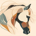 Abstract Horse Profile Mural Wallpaper — Modern Artistic Design Mural Wallpaper - room preview 02
