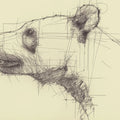 Bear Sketch Illustration Mural Wallpaper — Artistic Line Art Mural Wallpaper - room preview 02