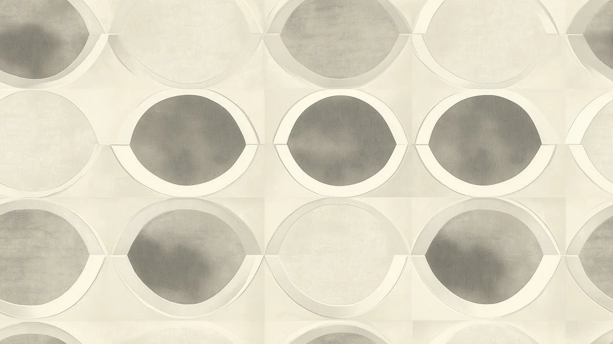 Circular Interlocking Mural Wallpaper — Modern Geometric Decor Mural Wallpaper - room preview 02