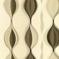Abstract Organic Wave Mural Wallpaper — Neutral Mid-Century Style Mural Wallpaper - room preview 02