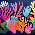 Abstract Coral Reef Mural Wallpaper — Vibrant Aquatic Art Mural Wallpaper - room preview 02