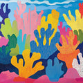 Vibrant Coral Reef Mural Wallpaper — Tropical Artistic Decor Mural Wallpaper - room preview 02