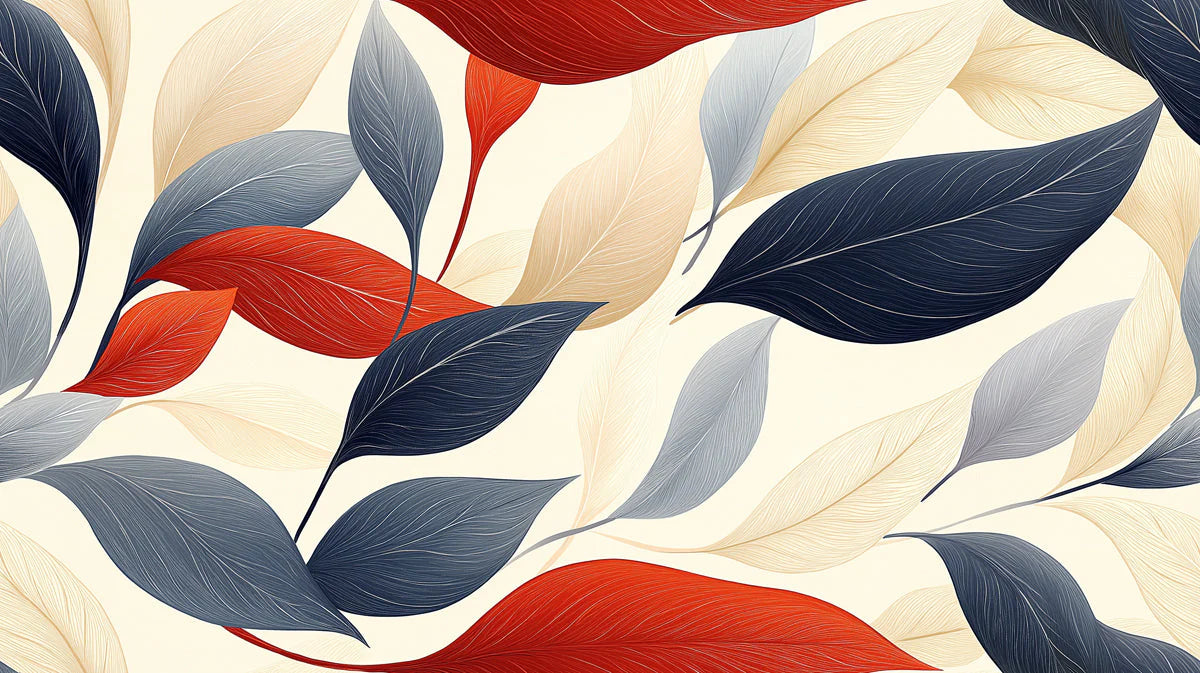 Abstract Foliage Mural Wallpaper — Modern Botanical Wall Decor Mural Wallpaper - room preview 02