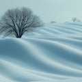 Winter Dune Tree Mural Wallpaper — Minimalist Landscape Design Mural Wallpaper - room preview 02
