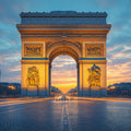 Arc de Triomphe Sunset Mural Wallpaper — Grand Urban Scene Mural Wallpaper - room preview 02