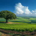 Rolling Vineyard Landscape Mural Wallpaper —Natural Scenic Design Mural Wallpaper - room preview 02