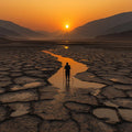 Desert Sunset Silhouette Mural Wallpaper — Dramatic Natural Vista Mural Wallpaper - room preview 02