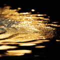 Golden Water Ripples Mural Wallpaper — Moody Abstract Design Mural Wallpaper - room preview 02